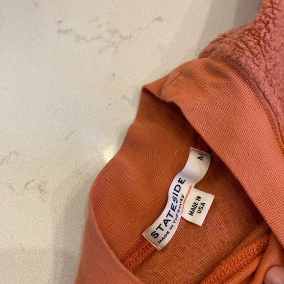 Stateside Burnt Orange Teddy Fluffy Lounge Two Piece Matching Set Size M - Picture 4 of 7